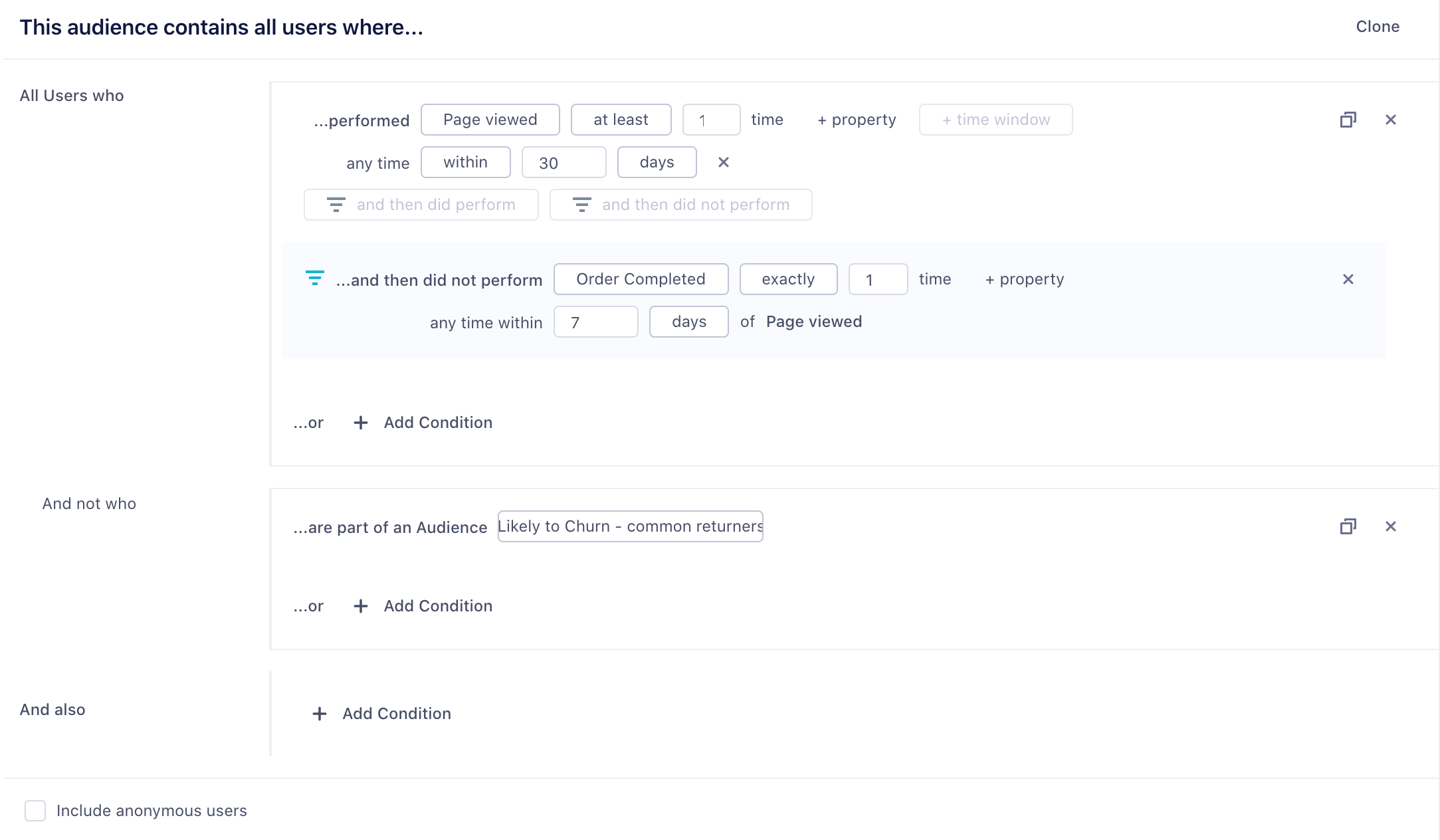 Creating an Audience of users who viewed a product without buying it