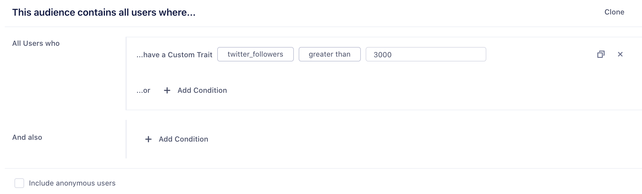 Creating an Audience from a computed trait based on the user's number of Twitter followers